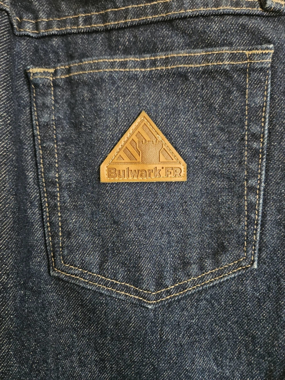 Men's Straight Fit Jeans in Deep Indigo Blue Fire Retardent